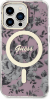 Guess Flowers Apple iPhone 13 Pro MagSafe Tok - Mintás/Rózsaszín
