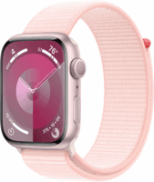 Apple Watch Series 9 GPS (45mm) Okosóra - Rózsaszín Aluminium Tok Rózsaszín Sololoop Sport Pánttal