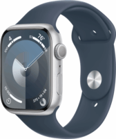 Apple Watch Series 9 GPS (45mm) Okosóra - Ezüst Aluminium Tok Kék Sport Szíjjal S/M