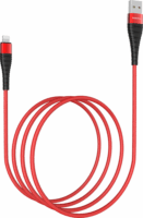 Borofone BX32 USB-A apa - Lightning apa 2.0 Adat és töltőkábel - Piros (1m)