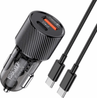 Kakusiga KSC-856 USB-A / USB-C Autós töltő - Fekete (48W)