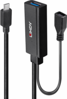 Lindy 43344 USB-C apa - USB-A anya 3.2 Gen 1 Aktív adapterkábel - Fekete (5m)
