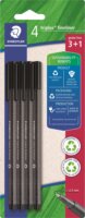 Staedtler Fineliner triplus Filctoll készlet - Fekete (4 db / csomag)