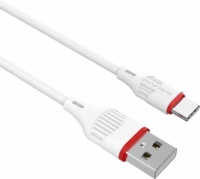Borofone BX17 USB Type-C apa - USB Type-A apa Adat és töltő kábel - Fehér (1m)