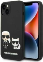 Karl Lagerfeld Liquid Silicone Karl & Choupette Apple iPhone 14 Magsafe Tok - Fekete