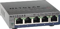 Netgear 5-port Gigabit ProSafe PLUS Switch, VLAN, QoS( managed via PC util.)