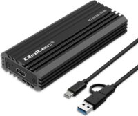 Qoltec M.2 USB-C Külső SSD ház - Fekete