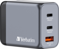 Verbatim 32201 GaN 2x USB-C / USB-A Hálózati töltő - Szürke (65W)