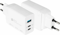 Alcasa 2x USB-C / USB-A Hálózati töltő - Fehér (65W)