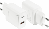 Alcasa USB-A / USB-C Hálózati töltő - Fehér (20W)