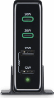 Hama 201628 2x USB-C / 2x USB-A Hálózati töltőállomás - Fekete (60W)