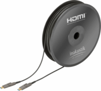 InAkustik Profi HDMI - HDMI 2.0 Száloptikai kábel Micro HDMI adapterrel 30m - Fekete