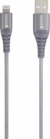 Skross USBC-TO-LIGHT-120-STEEL-1 USB Type-A apa - Lightning apa 2.0 Adat és töltőkábel - Szürke (1.2m)
