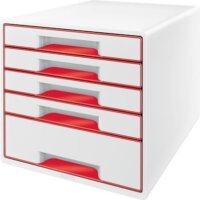 Leitz Wow Cube asztali Irattartó - Fehér/piros