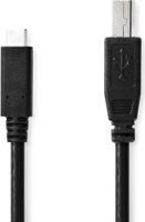 Nedis CCGB60650BK20 USB Type-C apa - USB Type-B apa 2.0 Adat és töltő kábel - Fekete (2m)