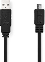 Nedis CCGP60505BK10 USB Type-A apa - Micro USB Type-B apa 2.0 Adat és töltő kábel - Fekete (1m)