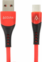 Accura USB-A apa - USB-C - apa 2.0 Adat és töltő kábel - Piros (1m)