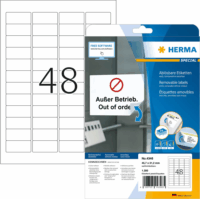Herma 45,7x21,2 mm Címke tintasugaras és lézer nyomtatóhoz (1200 címke / csomag)