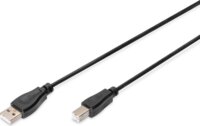 Digitus AK-300102-030-S USB-A apa - USB-B 2.0 apa Adat és töltő kábel - Fekete (3m)