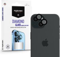 MyScreen Diamond Glass Apple iPhone 15/15 Plus hátsó kameralencse védő üveg - Fekete (2db)