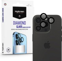 MyScreen Diamond Glass Apple iPhone 15 Pro/15 Pro Max hátsó kameralencse védő üveg - Fekete (3db)