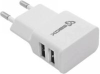 SBOX HC-23 2x USB-A Hálózati töltő - Fehér (5V / 1A/2.1A)