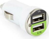 SBOX CC-221W 2x USB-A Autós töltő - Fehér (5V / 1A/2.1A)