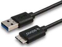 Savio CL-102 USB-A apa - microUSB-B apa 3.0 Adat és töltő kábel - Fekete (1m)
