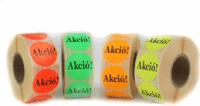 Etikett tekercses címkenyomtatóhoz Akció felirattal 38 mm - Narancssárga (1000 db / csomag)