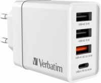 Verbatim 49701 3x USB-A / USB-C Hálózati töltő - Fehér (30W)