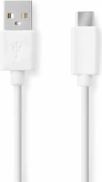 Nedis CCGB60600WT10 USB-A apa - USB-C apa 2.0 Adat és töltő kábel - Fehér (1m)