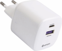 eSTUFF Infinite 1x USB Type-C / 1x USB Type-A GaN Hálózati töltő - Fehér (67W)