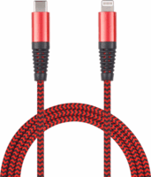 2GO 797197 USB-C apa - Lightning apa 2.0 Adat és töltőkábel - Piros (1m)