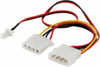 Savio AK-15 Molex tápegység kábel 0.18m - Fekete/Sárga/Piros