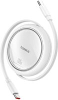 Baseus Free2Draw USB-C apa - USB-C apa 2.0 Visszahúzható adat és töltőkábel - Fehér (1m)