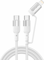 4smarts ComboCord CL USB Type-C apa - USB Type-C / Lightning apa Adat és töltő kábel - Fehér (1.5m)