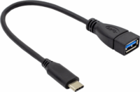 SBOX USB-F-TYPEC/R USB-A anya - USB-A apa 2.0 Adat és töltő kábel Fekete (0.2m)