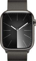 Apple Watch Series 9 LTE (45mm) Okosóra - Fekete Rozsdamentes Acél tok Fekete Milánói Szíjjal