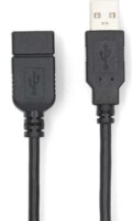 Nedis CCGL60010BK30 USB-A apa - USB-A anya 2.0 Adat és töltő kábel - Fekete (3m)