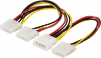 Savio AK-16 Molex tápegység kábel 0.18m - Fekete/Sárga/Piros