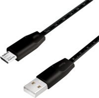 Logilink CU0158 USB-A apa - Micro USB-B apa 2.0 Adat és töltő kábel - Fekete (1m)