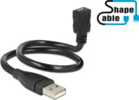 Delock 83921 USB-A apa - USB-A anya 2.0 Adat és töltő kábel - Fekete (0.35m)