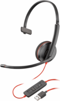 HP Poly Blackwire 3210 (USB Type-A) Vezetékes Mono Headset - Fekete/Piros (BULK)