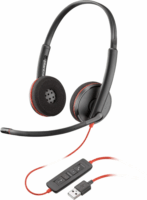 HP Poly Blackwire 3220 (USB Type-A) Vezetékes Headset - Fekete/Piros (BULK)