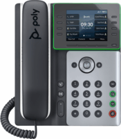 HP Poly Edge E300 VoIP Telefon + PoE - Fekete/Fehér