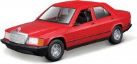 Bburago Mercedes Benz 190E 1987 autó fém modell piros (1:24)