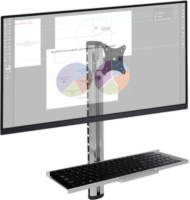 Techly ICA-PLW 01 15"-27" LCD TV/Monitor fali tartó billentyűzetpolccal - Ezüst (1 kijelző)