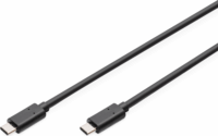 Assmann AK-300138-030-S USB Type-C apa - USB Type-C apa 2.0 Adat és töltő kábel - Fekete (3m)