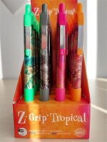 Zebra Z-Grip Tropical Nyomógombos Golyóstoll display - 0,27mm / Kék (20 darabos)