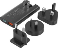 Choetech PD6011 USB-A / USB-C Hálózati töltő - Fekete (67W) + 3db Konnektor adapter